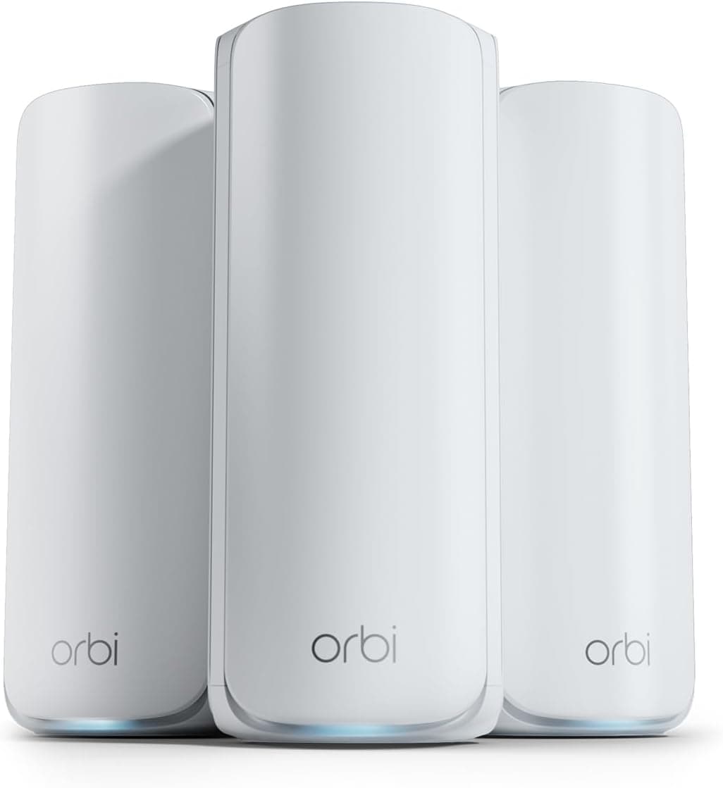 NETGEAR Orbi AX6000 Tri-Band WiFi 6 Mesh System (RBK853), 3-Pack