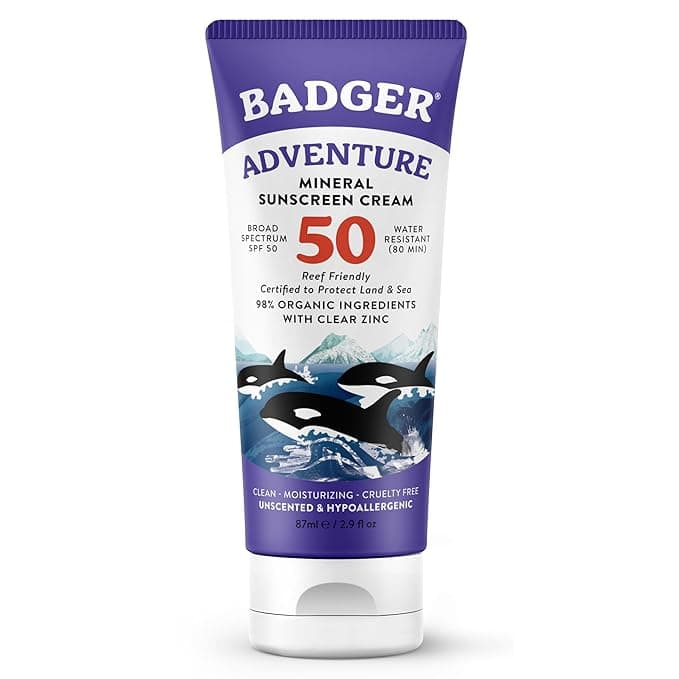 Badger Mineral Sunscreen SPF 50 Zinc Oxide Sunscreen with 98% Organic