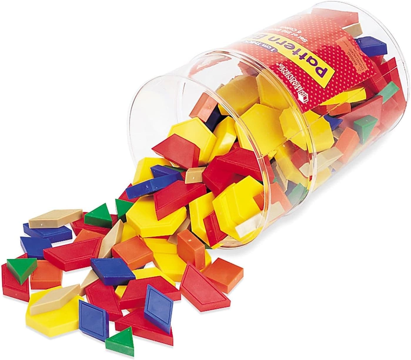 Learning Resources Plastic Pattern Blocks - Set of 250, Ages 3+, Classroom Must Haves, Math Teaching Tools