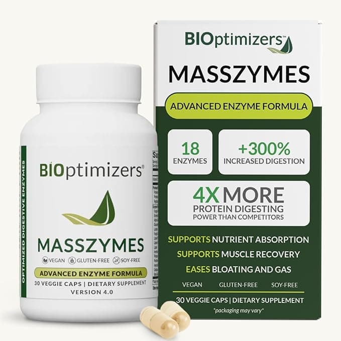 BIOptimizers MassZymes Complete Digestive Enzymes – Bloating Relief