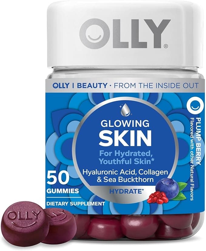 OLLY Glowing Skin Gummy, Hydrated & Youthful Skin,* Hyaluronic Aci