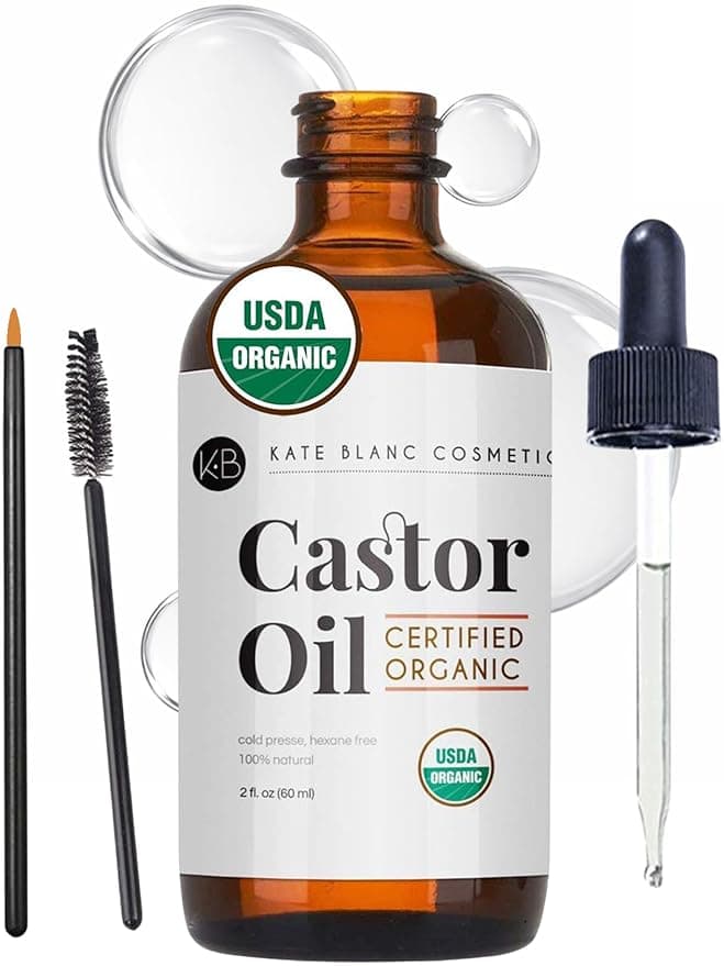 Kate Blanc Cosmetics Organic Castor Oil for Hair, Lashes & Face (2oz)