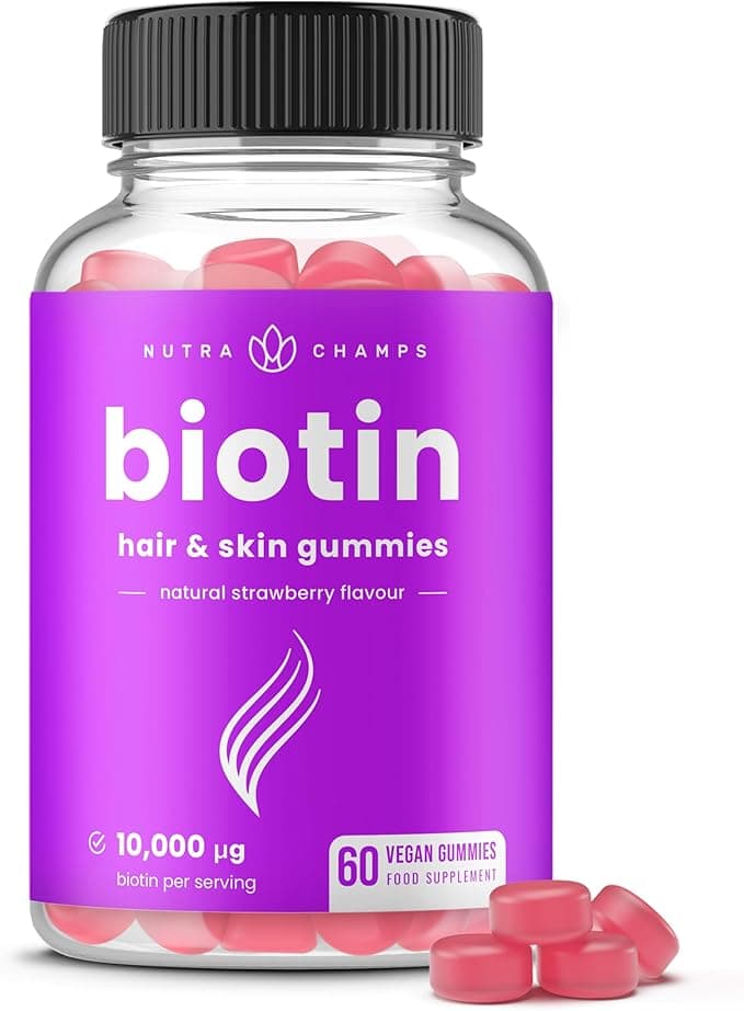 NutraChamps Biotin Gummies 10,000mcg for Hair, Skin & Nails