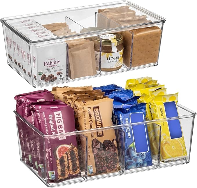 ClearSpace Pantry Organization Bins with Dividers