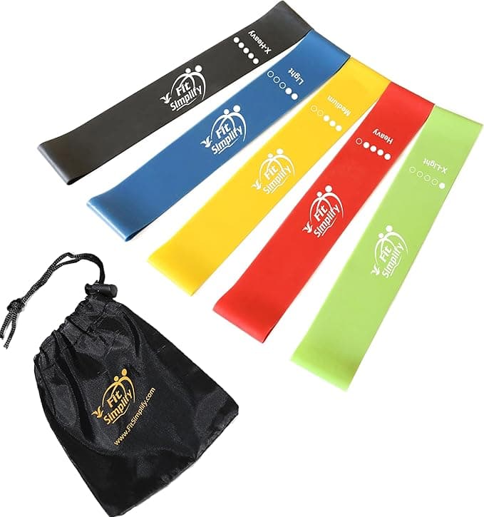 Fit Simplify Resistance Loop Bands — Set of 5 with Carry Bag