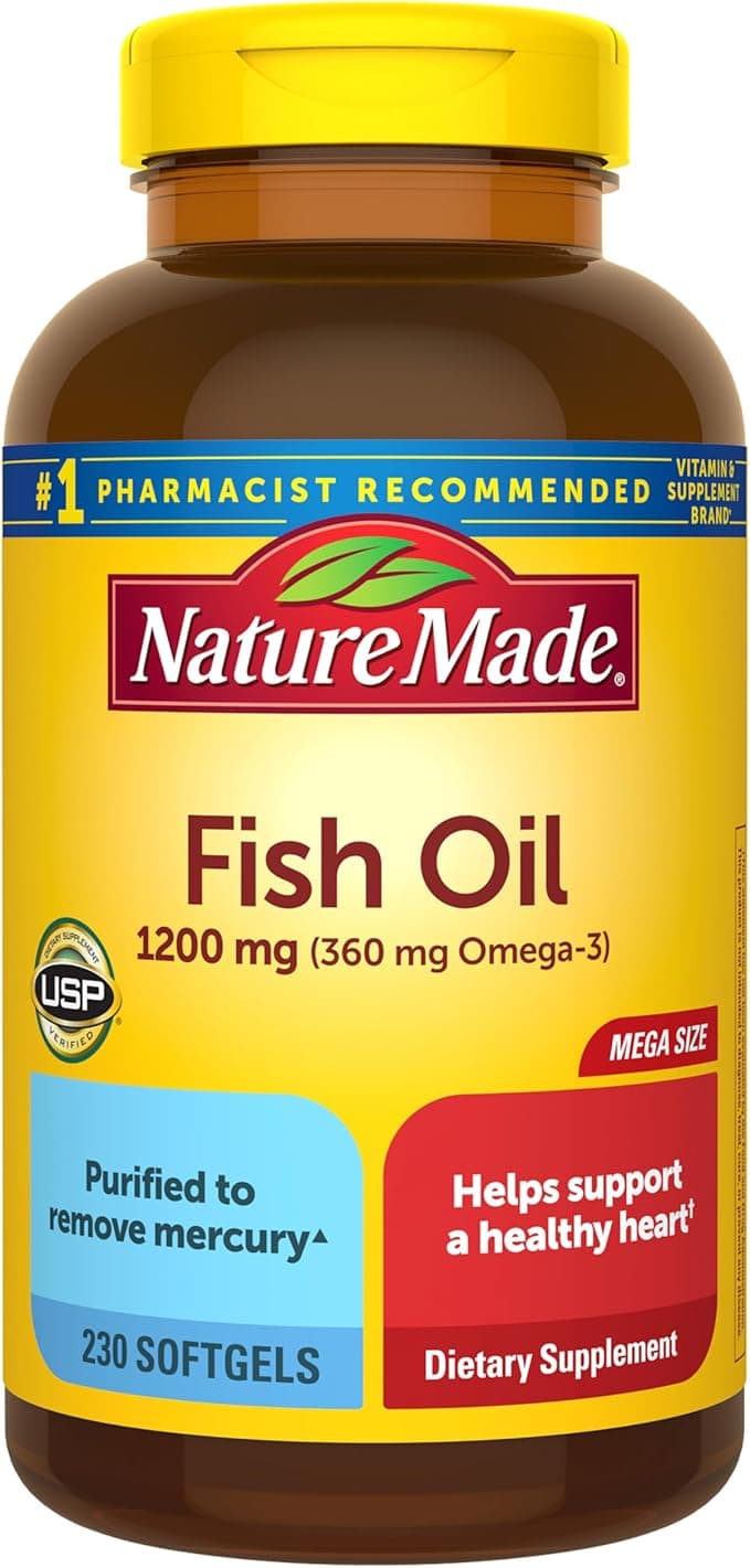Nature Made Fish Oil Omega-3 1200mg — Heart, Brain & Hormone Support