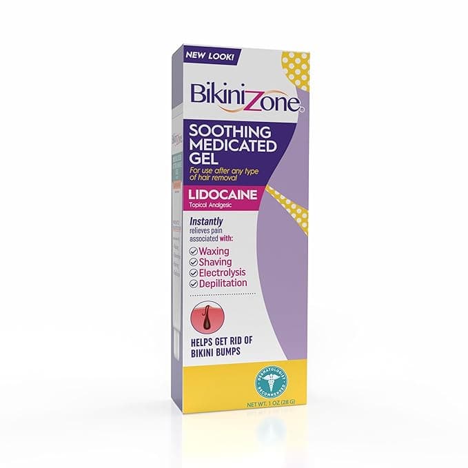 Bikini Zone Medicated After Shave Gel, Razor Bump Relief with Lidocaine