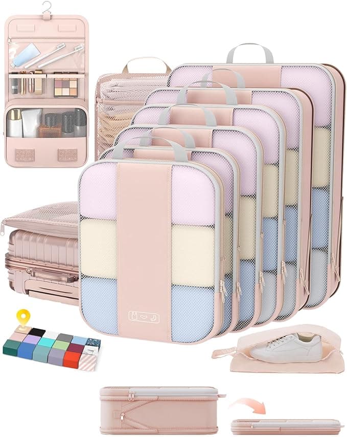 10 Set Compression Packing Cubes for Travel Gifts Women Mom,OlarHike L