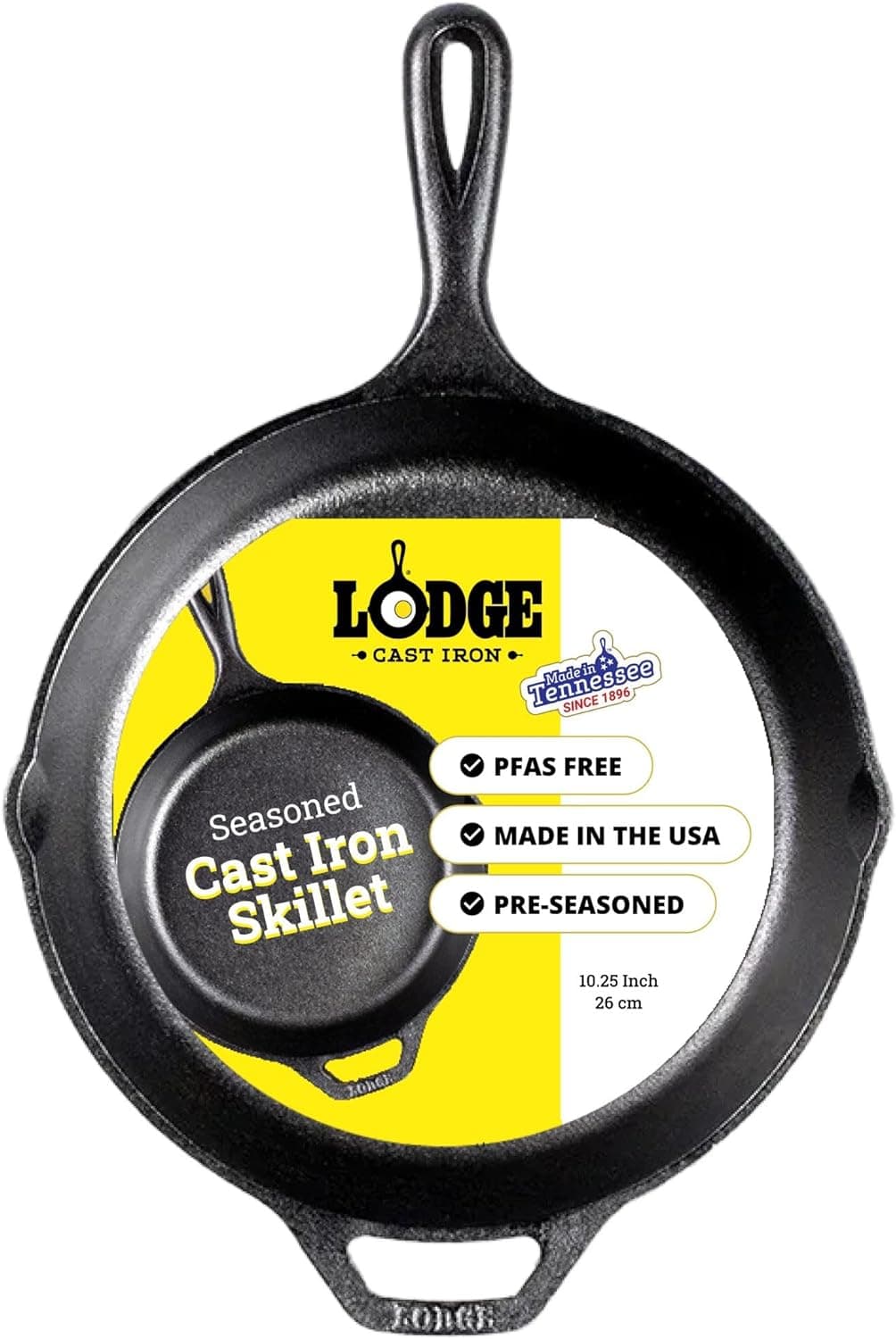 Lodge Seasoned Cast Iron Skillet, 10.25 Inch