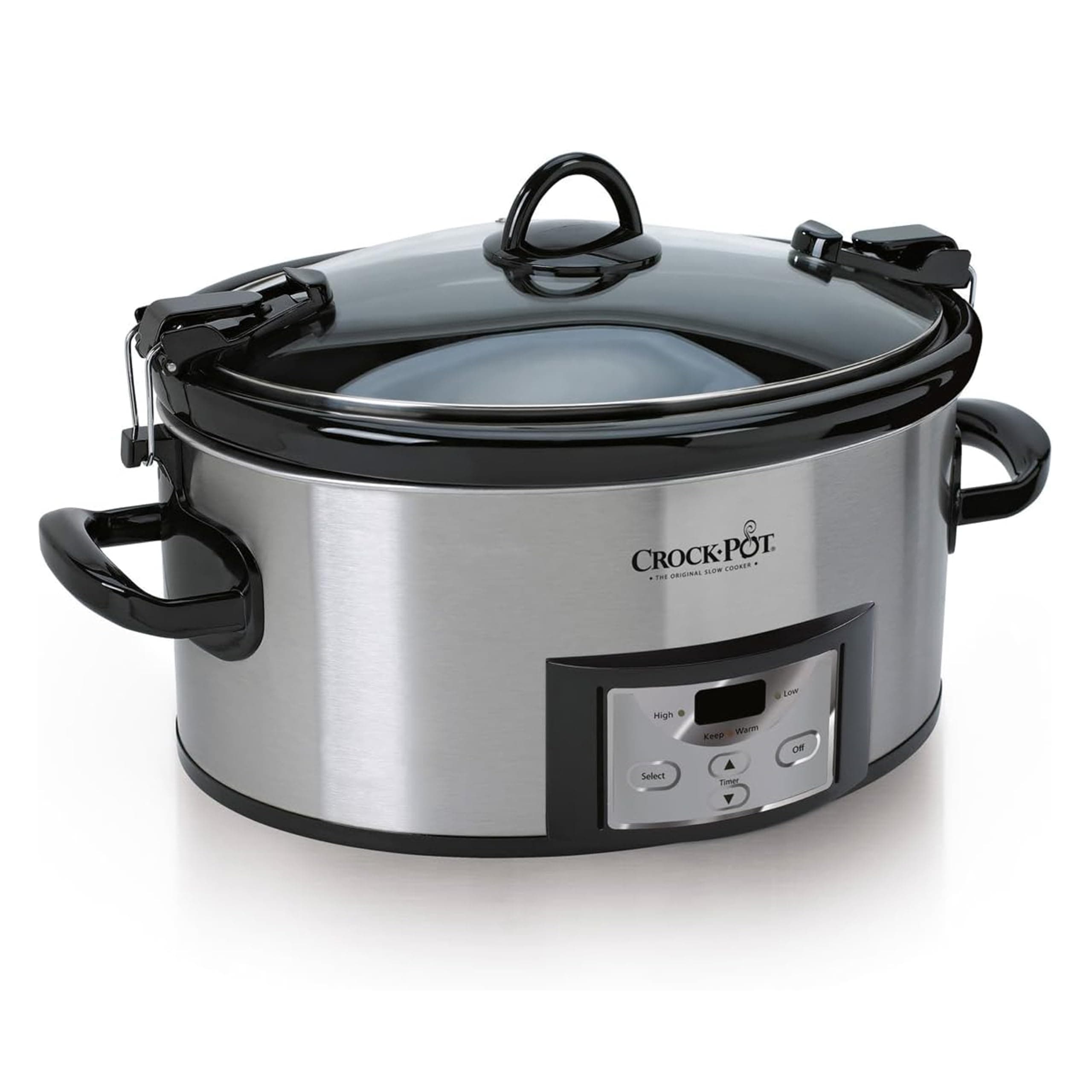 Crock-Pot 6 Quart Cook & Carry Programmable Slow Cooker with Digital Timer, Stainless Steel (CPSCVC60LL-S)