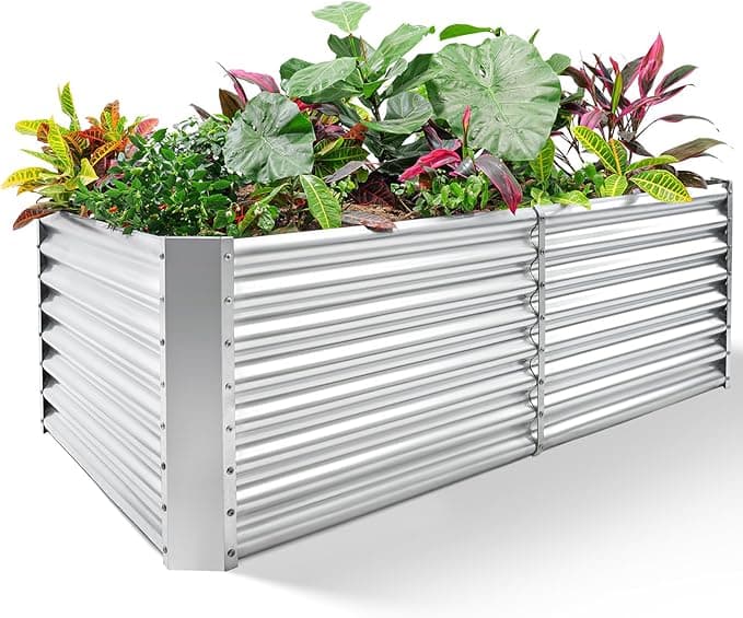 Land Guard 8x4x2 ft Galvanized Raised Garden Bed Kit