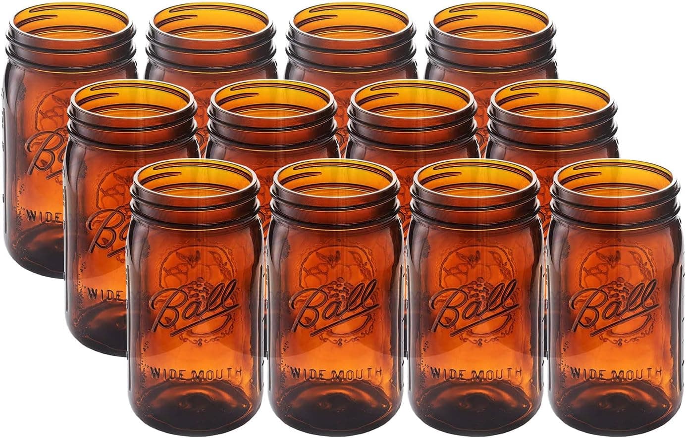 Ball Wide Mouth Quart (32 oz.) Glass Canning Mason Jars with Lids and Bands, 12-Count