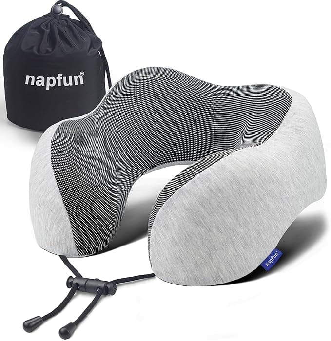 napfun Neck Pillow for Traveling, Upgraded Travel Neck Pillow for Airp