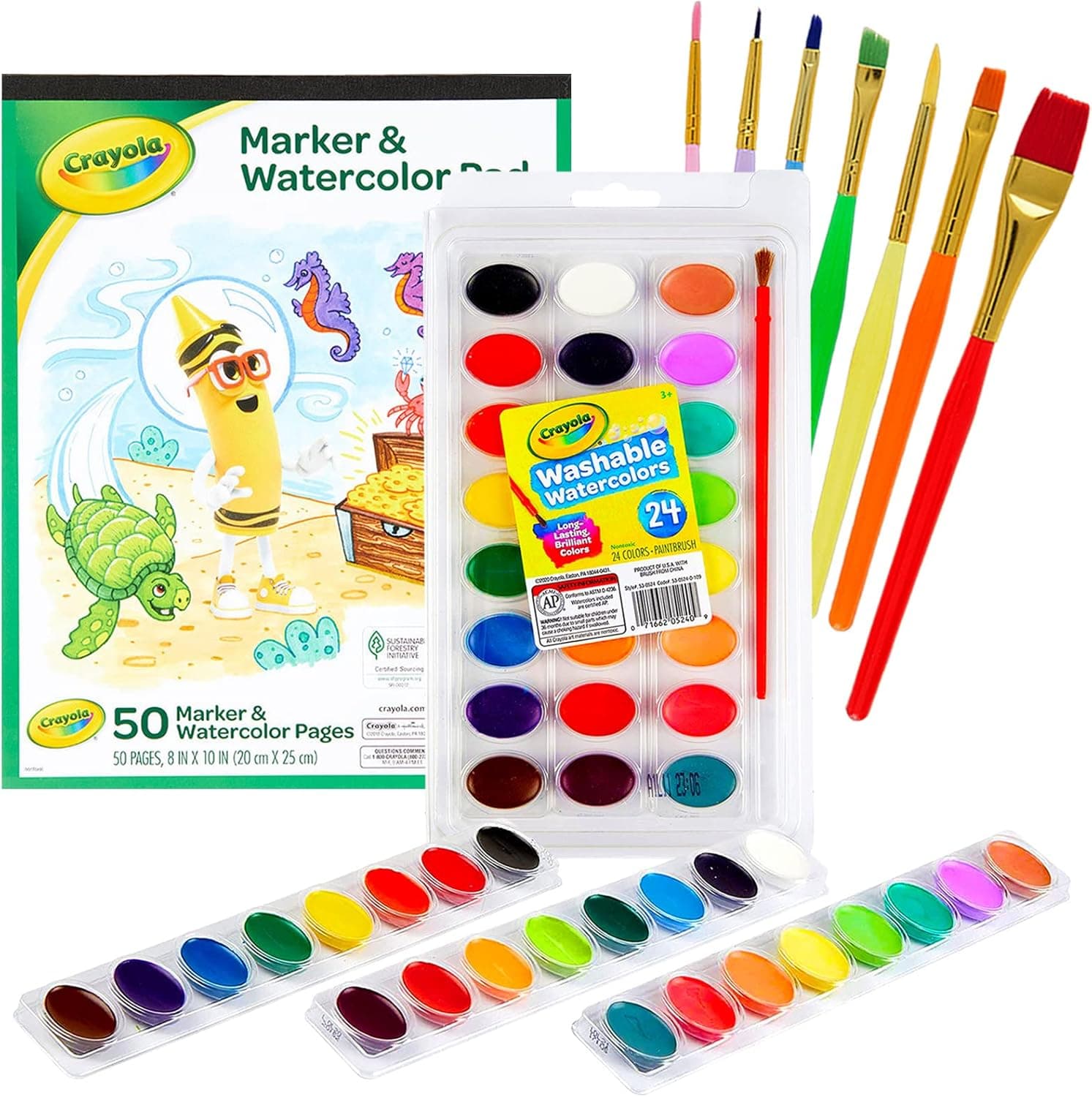 HIMI Watercolor Paint Set, 24 Colors with Paper Pad and Water Brush