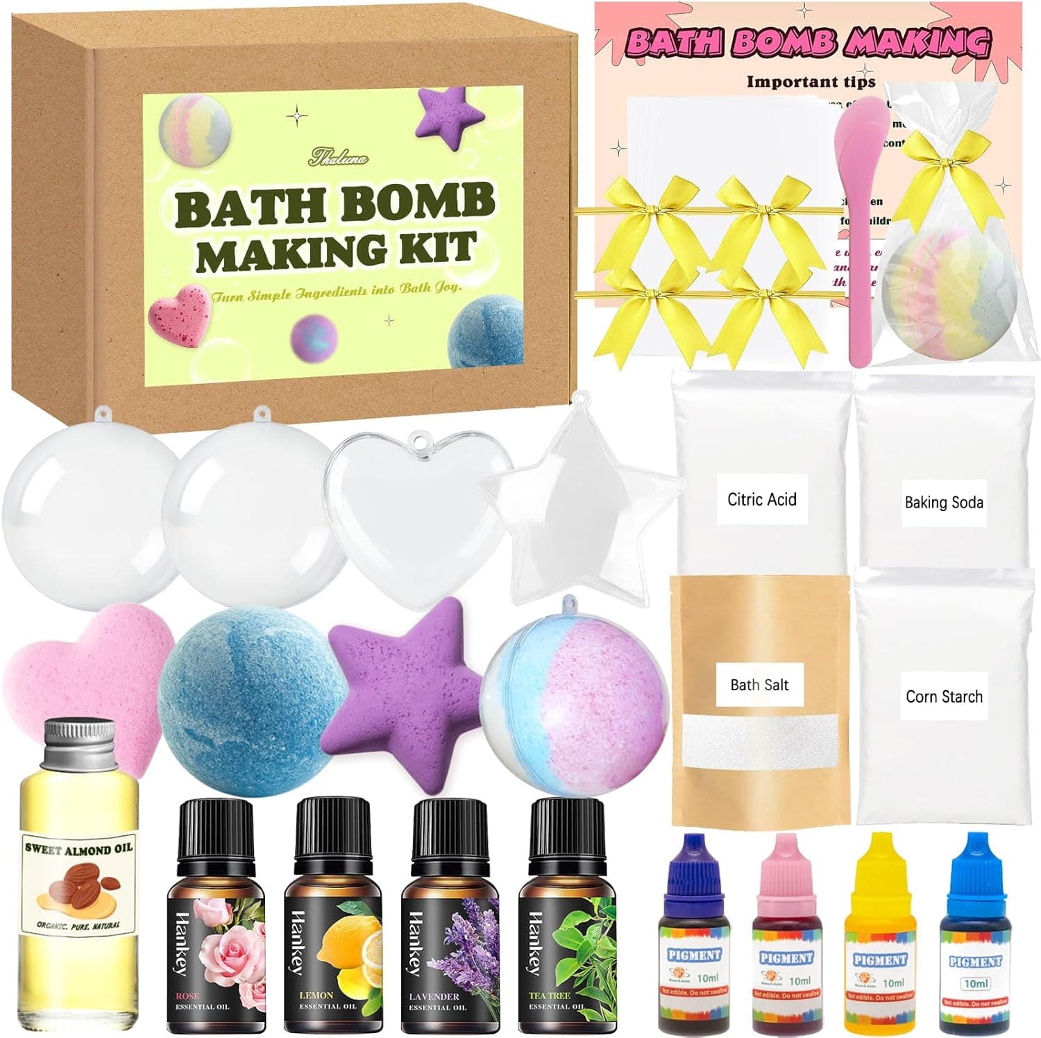 DIY Gift Kits Bath Bomb Making Kit, Make 12 All Natural Bath Bombs at Home
