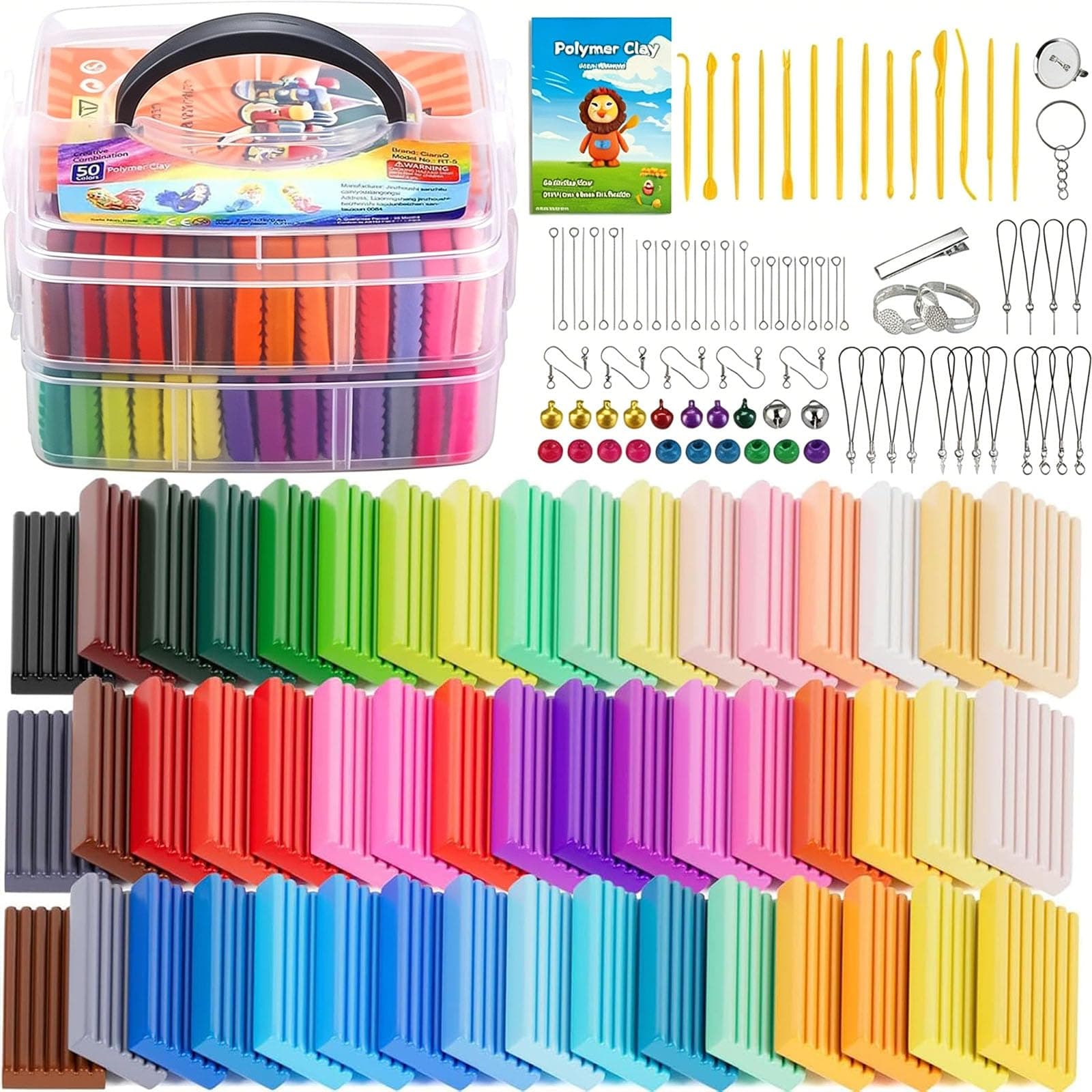 CiaraQ 50-Color Polymer Clay Oven Bake Modeling Kit