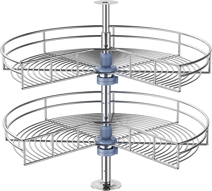 28" Corner Cabinet Lazy Susan Turntable, 270° Adjustable Height Ch