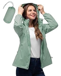 33000ft Women Rain Jacket Waterproof Lightweight Packable