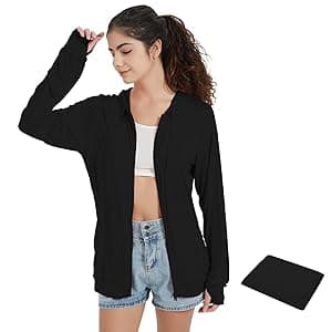 QBK Lightweight Zip Up Hoodie Thin Summer Jacket