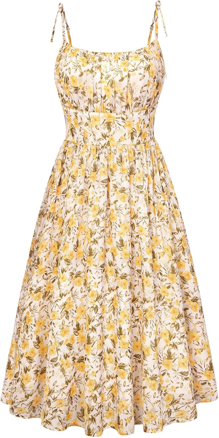 Belle Poque Spaghetti Strap Floral Midi Sundress