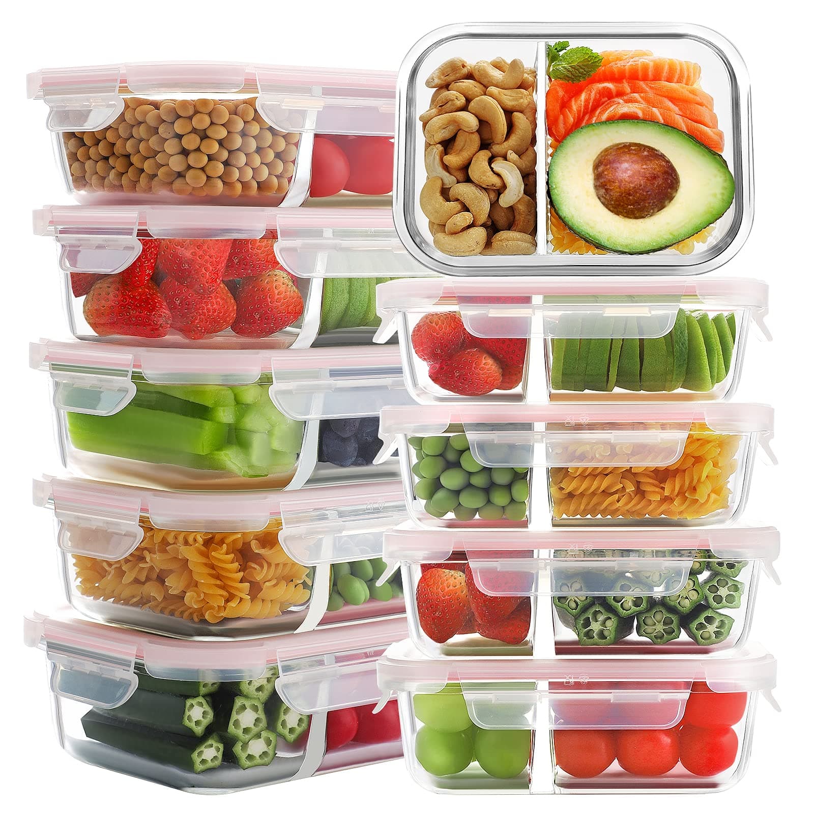 Bayco Glass Meal Prep Containers (10-Pack)