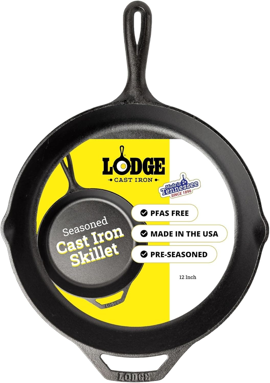 Lodge Seasoned Cast Iron Skillet, 12 Inches
