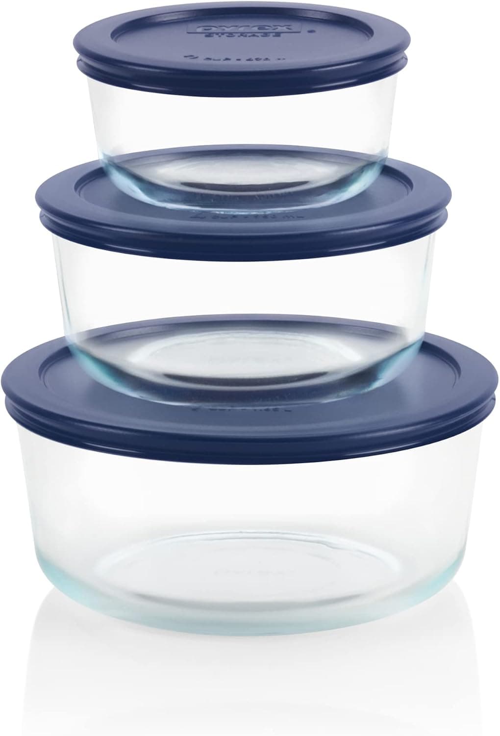 Pyrex Simply Store Glass Food Storage Containers, 3-Pack