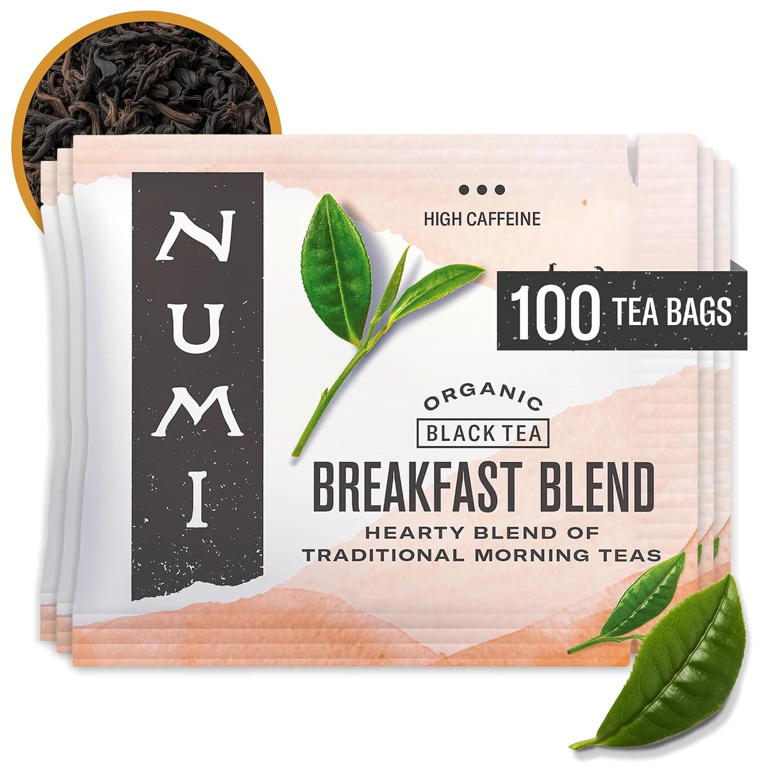 Numi Organic Breakfast Blend Black Tea, 100 Tea Bags