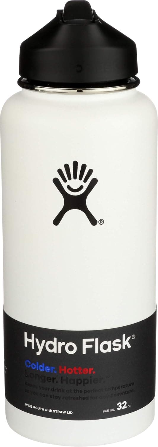 Hydro Flask 32oz Vacuum Insulated Stainless Steel Water Bottle with Straw Lid