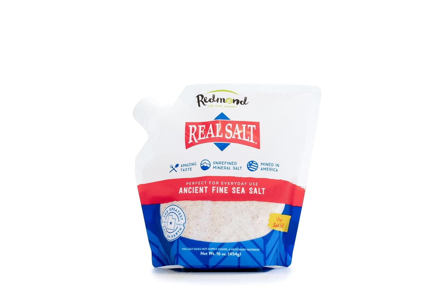 Redmond Real Salt, Ancient Fine Sea Salt, Unrefined, 16 oz