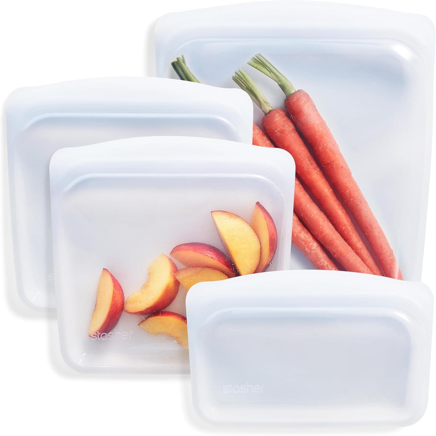 Stasher Silicone Reusable Food Storage Bags, 4-Pack