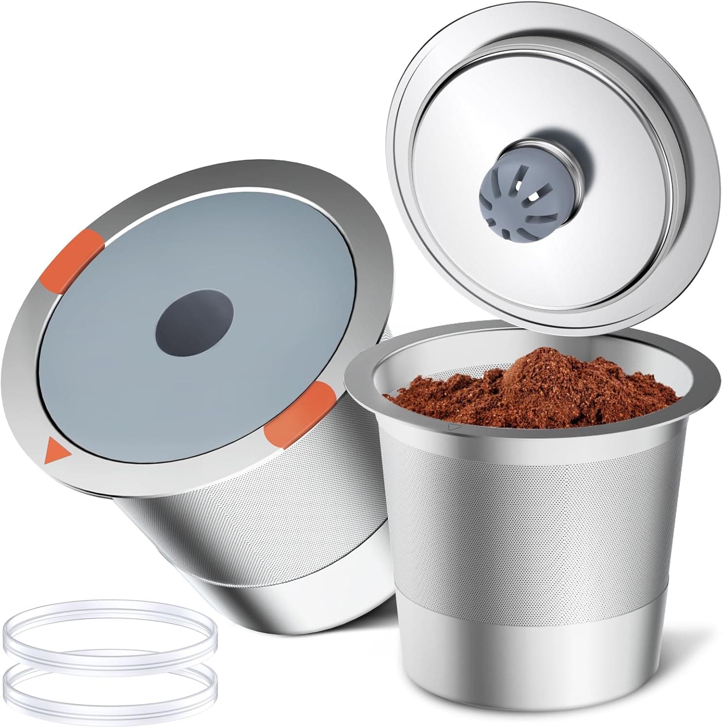 Noalto Reusable K Cups, Stainless Steel, 2-Pack