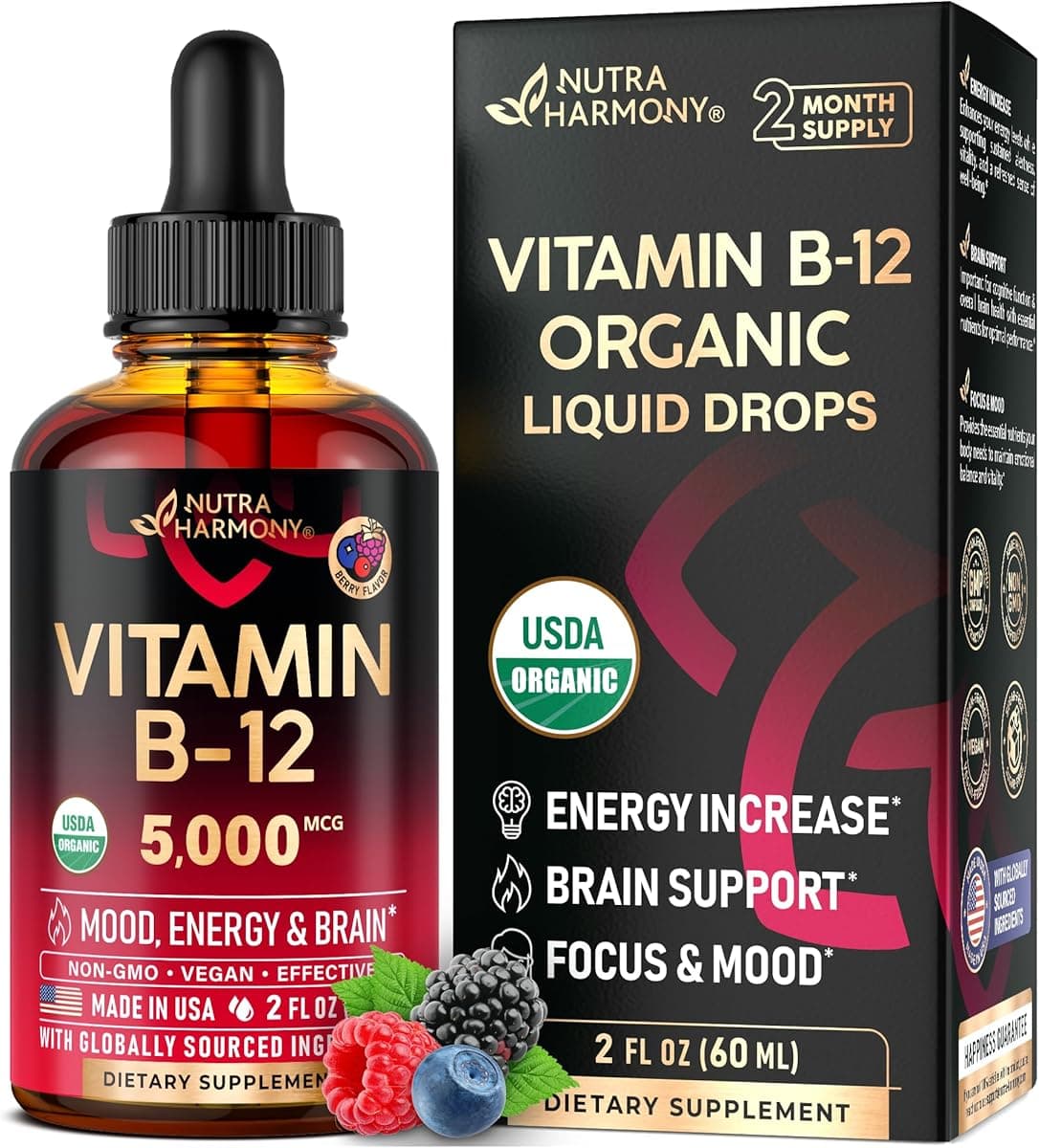 USDA Organic Vitamin B12 Sublingual Drops 5000mcg