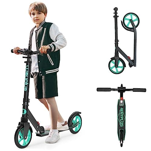 WAYPLUS KS1 3 Wheel Kick Scooter for Kids Ages 6 and Up, Adjustable Height, Light-Up Wheels, Lean-to-Steer Design