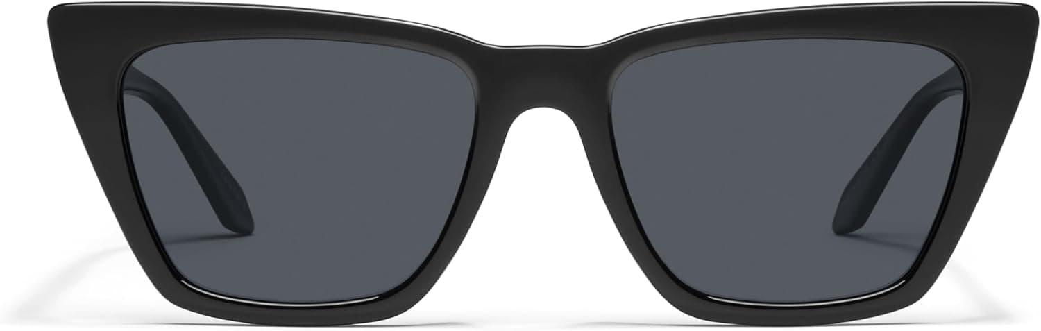 Quay Womens Sunglasses, Polarized Cat Eye Lenses (Call The Shots, Black)