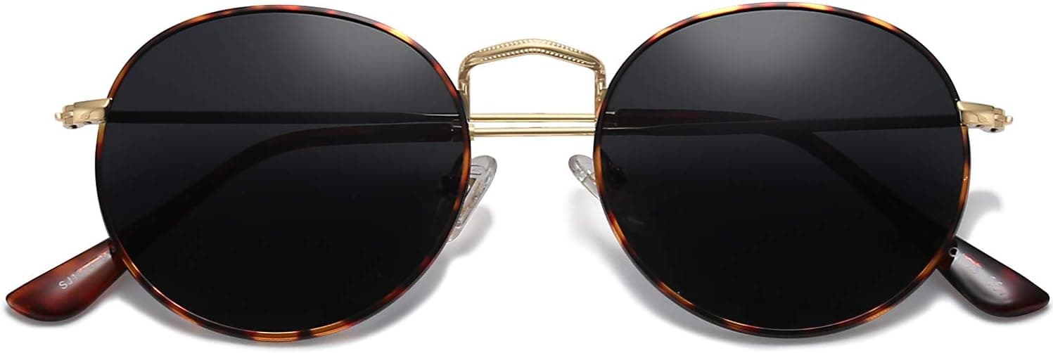 SOJOS Small Round Polarized Sunglasses for Women Men Classic Vintage Retro Shades UV400 SJ1014
