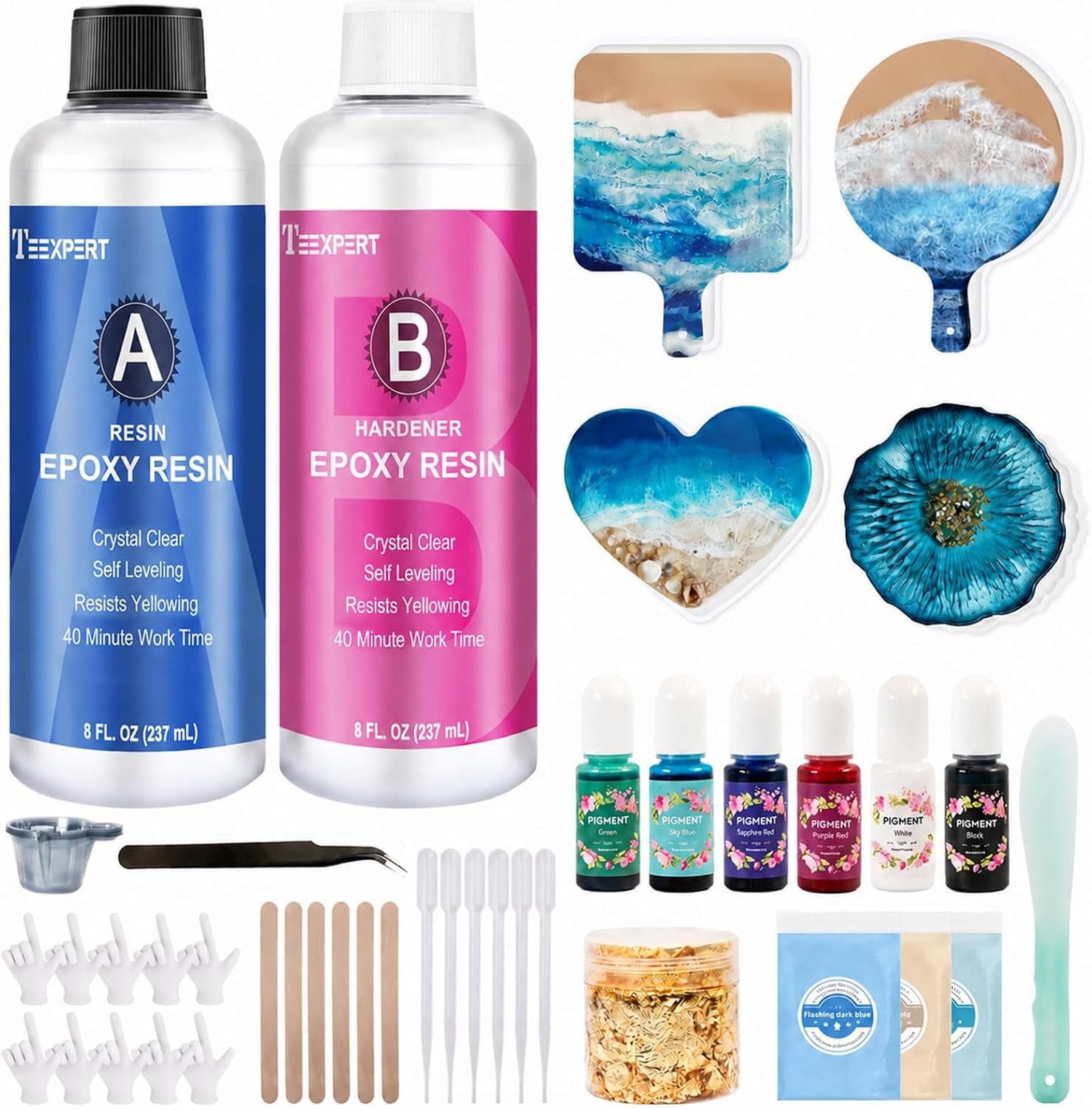 Epoxy Resin Kit for Beginners - 15.5 FL.OZ. Crystal Clear Casting and Coating Resin