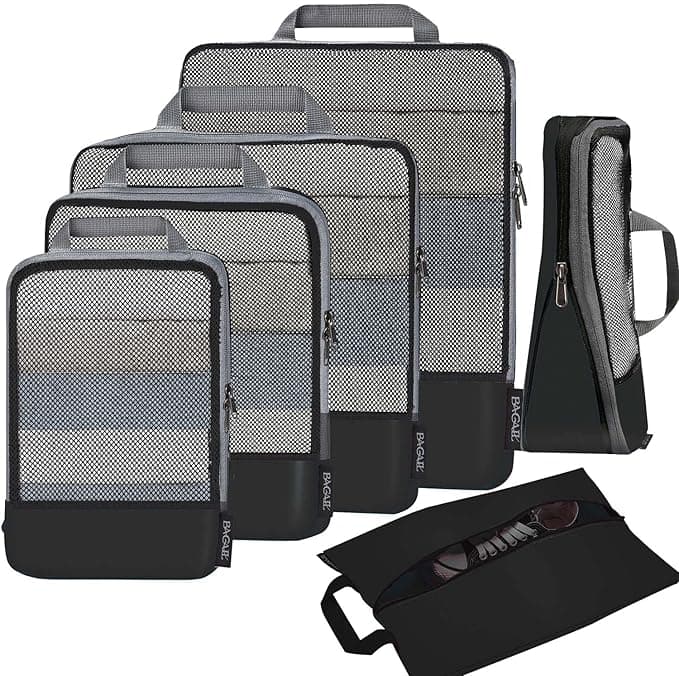 BAGAIL 4 Set/6 Set/8 Set Compression Packing Cubes, Expandable Travel Organizers