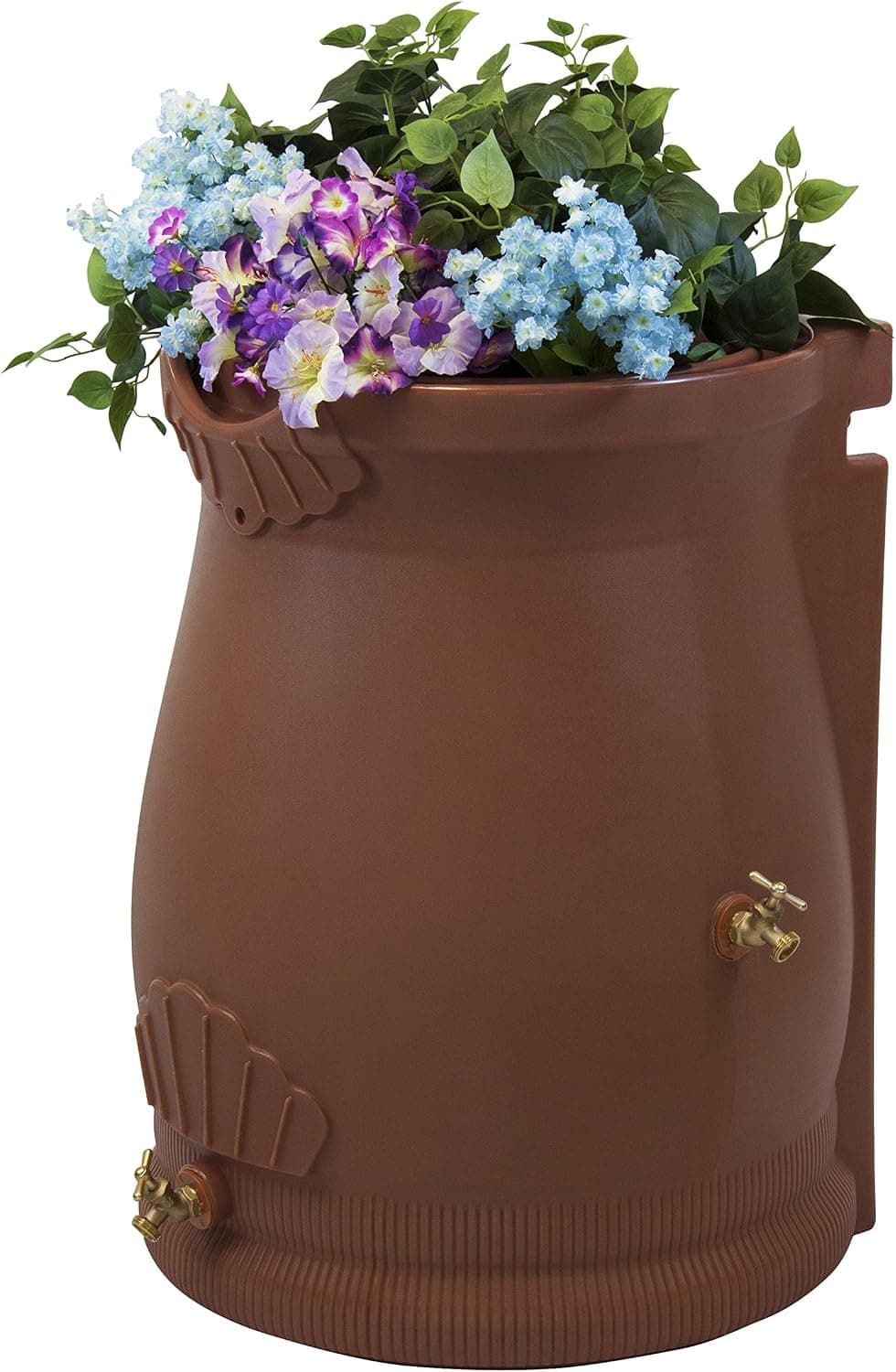 Good Ideas Rain Wizard Urn Shaped Water Collection Barrel, 50 Gallon, Terra Cotta, Plastic Resin Rain Barrel with Self-Draining Planter Top