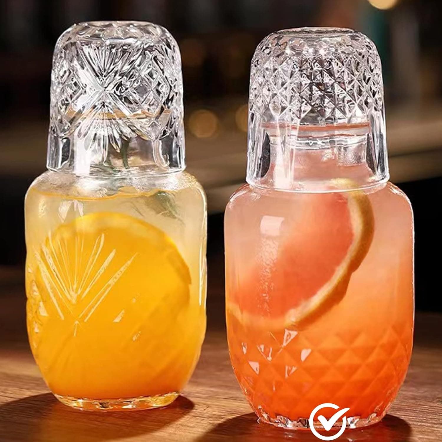 Bedside Water Carafe & Glass Set – 17 oz Nightstand Pitcher